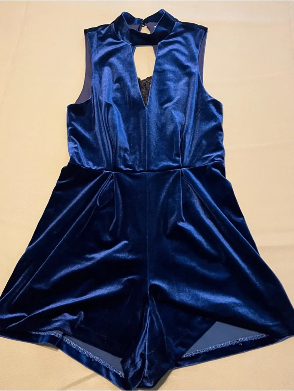 Stella Luce Deep Blue Velvet Lace Whimsigoth Romper
